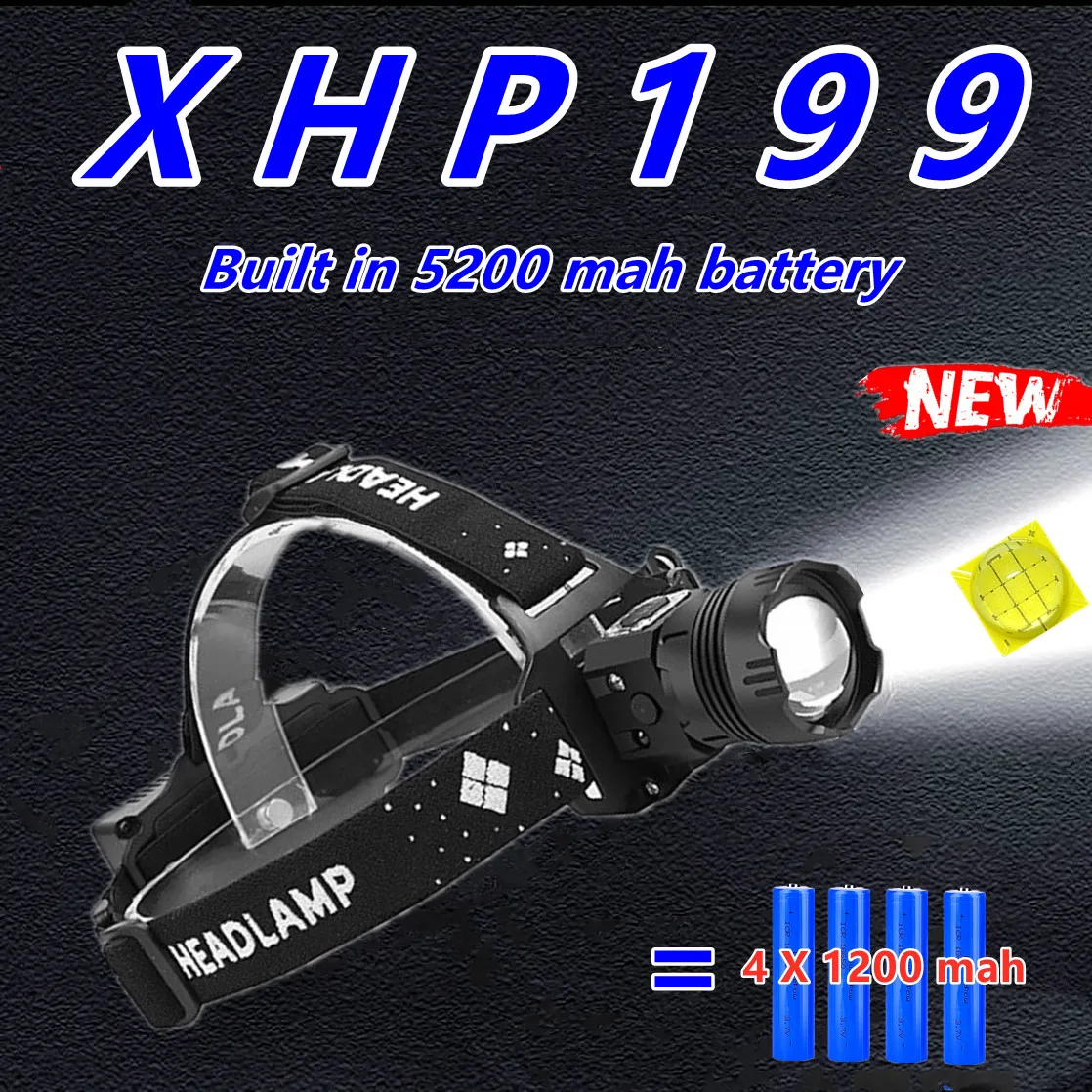 NewLED Headlamp Powerful XHP199 Fishing Head Lamp led Headlight 18650 Usb Rechargeable Head Torch Flash Light Outdoor Lantern
NewLED Headlamp Powerful XHP199 Fishing Head Lamp led Headlight 18650 Usb Rechargeable Head Torch Flash Light Outdoor Lantern