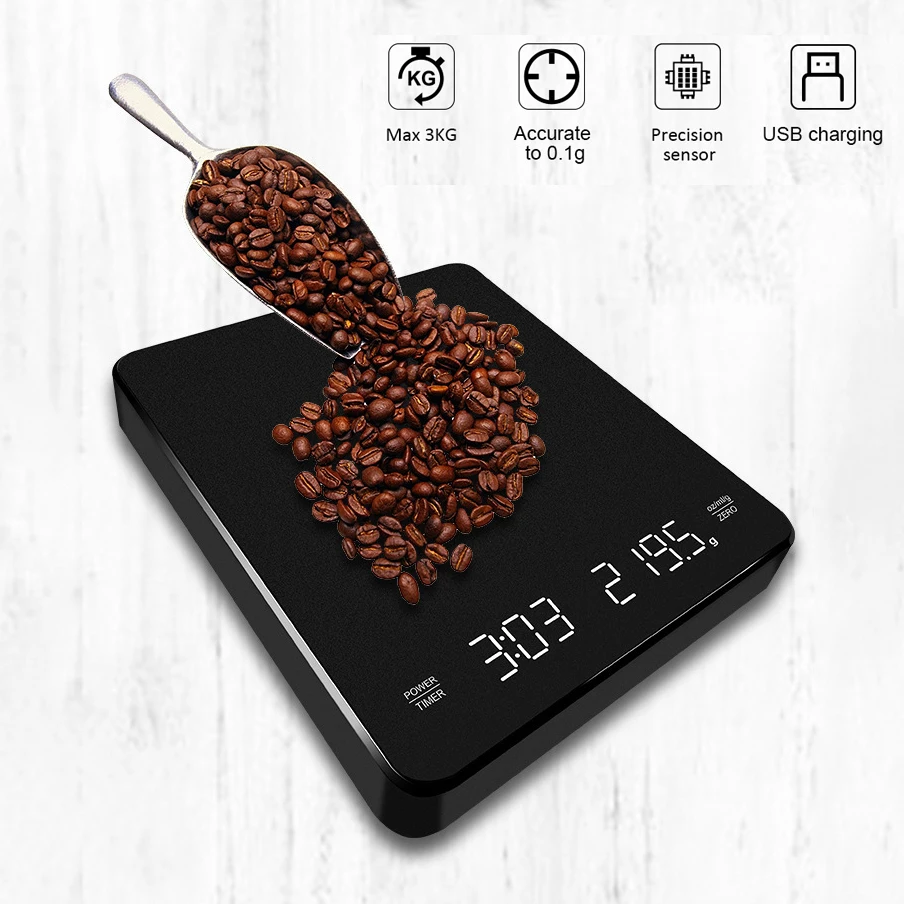 Digital Coffee Scale with LED Hidden Screen Timer for Weighing Food High Precision Espresso Tools Portable Kitchen Accessories
Digital Coffee Scale with LED Hidden Screen Timer for Weighing Food High Precision Espresso Tools Portable Kitchen Accessories