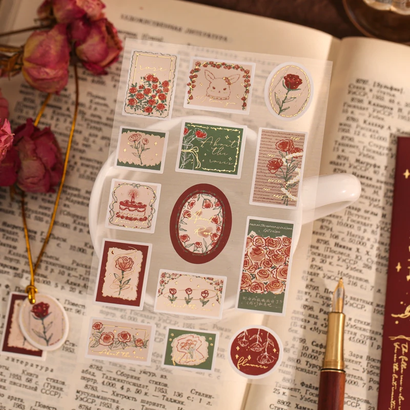 2 Sheets Vintage Illustration Art Journal Sticker Creative Bronzing Stamps DIY Scrapbooking Material Stickers Stationery
2 Sheets Vintage Illustration Art Journal Sticker Creative Bronzing Stamps DIY Scrapbooking Material Stickers Stationery