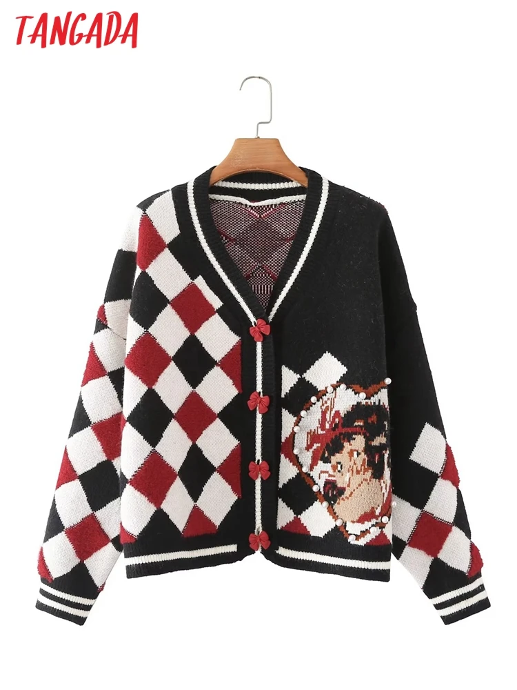 Tangada 2022 Autumn Winter Women Plaid Thick Knitted Cardigan Sweater Jumper Button-up Female Tops 4T71
Tangada 2022 Autumn Winter Women Plaid Thick Knitted Cardigan Sweater Jumper Button-up Female Tops 4T71