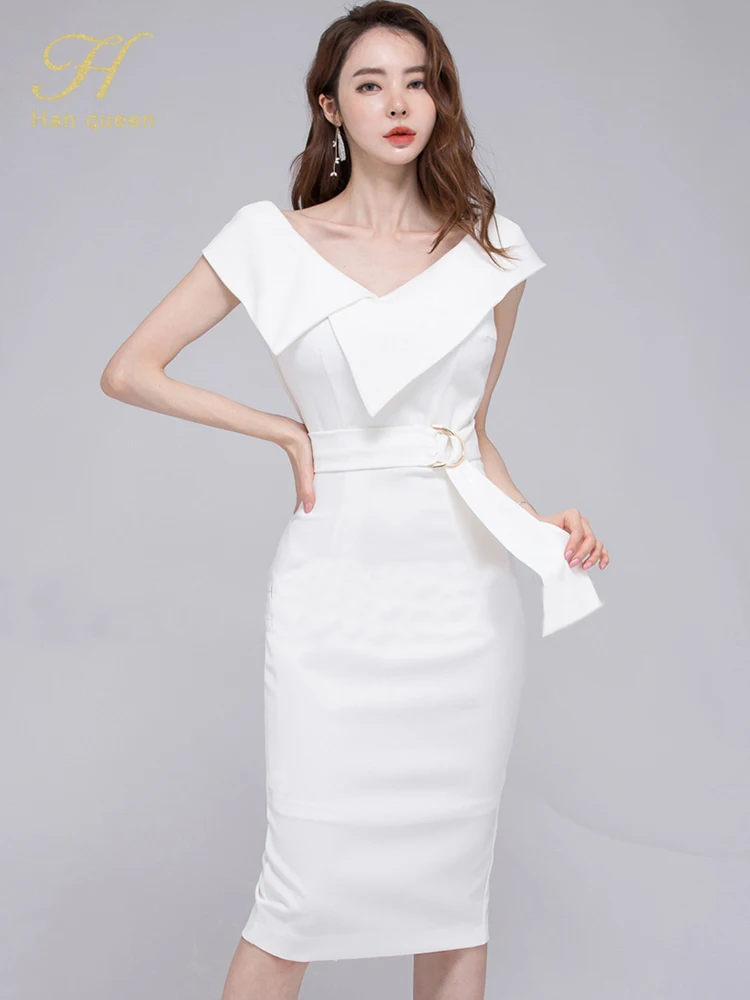 H Han Queen Summer Elegant White Simple Series Vestidos Chic Work Wear Dress Womens Bodycon Sheath Party Casual Pencil Dresses
H Han Queen Summer Elegant White Simple Series Vestidos Chic Work Wear Dress Womens Bodycon Sheath Party Casual Pencil Dresses