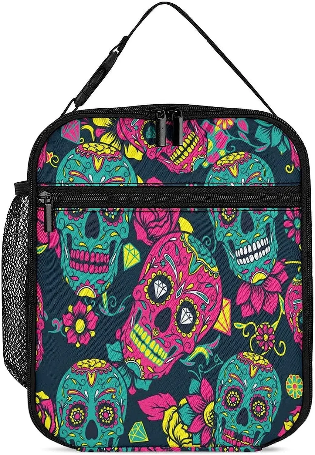 Halloween Mexican Skull Insulated Lunch Bag Portable Lunchbox Tote Bag Leakproof Reusable Lunch Box for Work School Picnic
Halloween Mexican Skull Insulated Lunch Bag Portable Lunchbox Tote Bag Leakproof Reusable Lunch Box for Work School Picnic