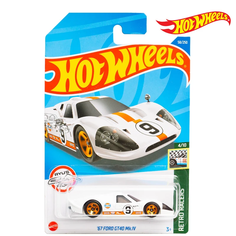 

Hot Wheels Automobile Series RETRO RACERS 67 FORD GT40 MK.IV GULF 1/64 Metal Cast Model Collection Toy Vehicles