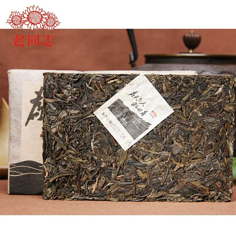 

Haiwan, старый товарищ, хороший чай для всех, необработанный пуэр кирпич, 250 г, забота о здоровье