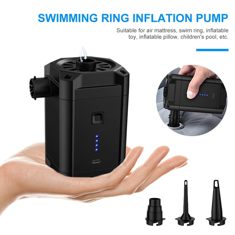 Portable Air Pump Cordless Electric Inflatable Pump Rechargeable Air Compressor Pump For Air Mattress Bed Outdoor Camping Blower
Portable Air Pump Cordless Electric Inflatable Pump Rechargeable Air Compressor Pump For Air Mattress Bed Outdoor Camping Blower