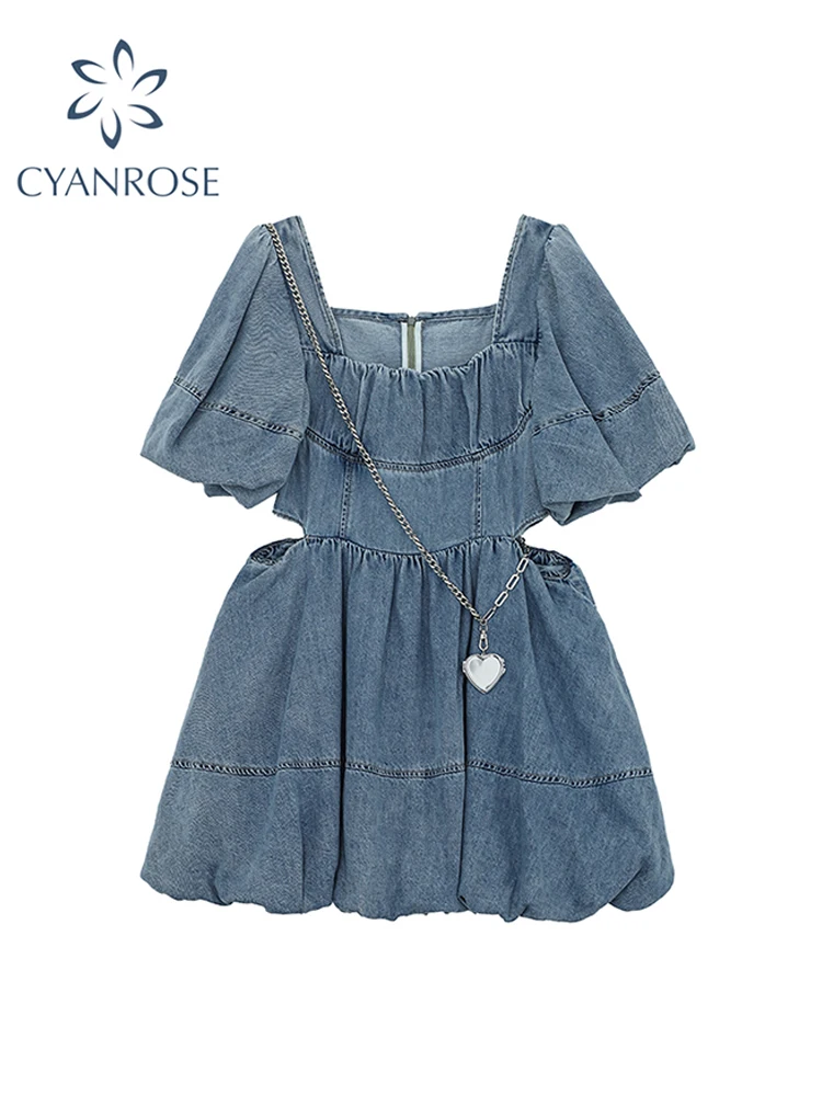 Women A-line Mini Denim Dress Korean Elegant Vintage Dresses Female Y2k Square Collar Short Sleeve One Piece Frocks 2023 Summer
Women A-line Mini Denim Dress Korean Elegant Vintage Dresses Female Y2k Square Collar Short Sleeve One Piece Frocks 2023 Summer