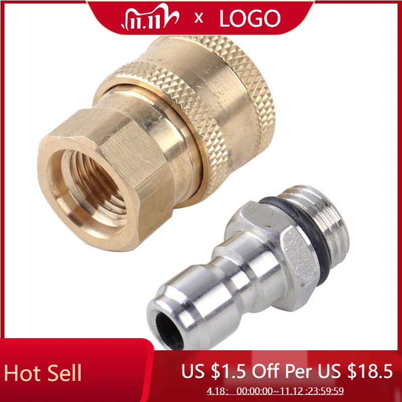 Pair Pressure Washer Quick Release 1/4 Male M22/14 Female Plug Brass Faucet connector garden hose for water torches, foam pots
Pair Pressure Washer Quick Release 1/4 Male M22/14 Female Plug Brass Faucet connector garden hose for water torches, foam pots