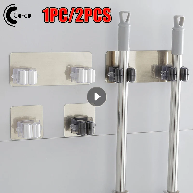 1/2pcs Mop Holder Adhesive Multi-Purpose Hooks Wall Mounted Organizer Rack Brush Broom Hanger Hook Kitchen Bathroom Strong Hooks
1/2pcs Mop Holder Adhesive Multi-Purpose Hooks Wall Mounted Organizer Rack Brush Broom Hanger Hook Kitchen Bathroom Strong Hooks