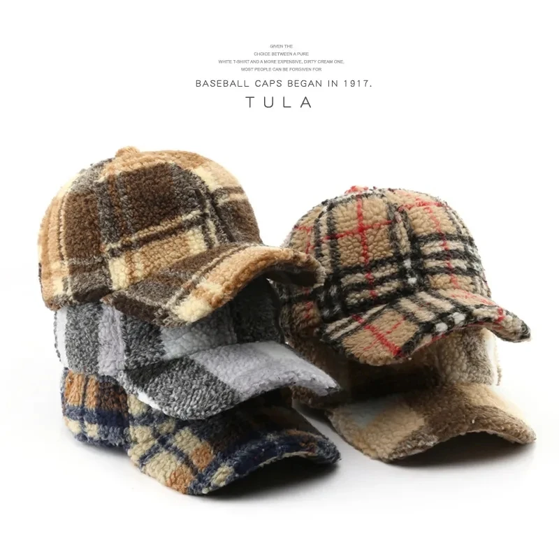 Lambswool Women's Baseball Cap Men's Cap For Female Plaid Thickened Winter Cold Sports Sun Hat Top Kpop Snapback
Lambswool Women's Baseball Cap Men's Cap For Female Plaid Thickened Winter Cold Sports Sun Hat Top Kpop Snapback