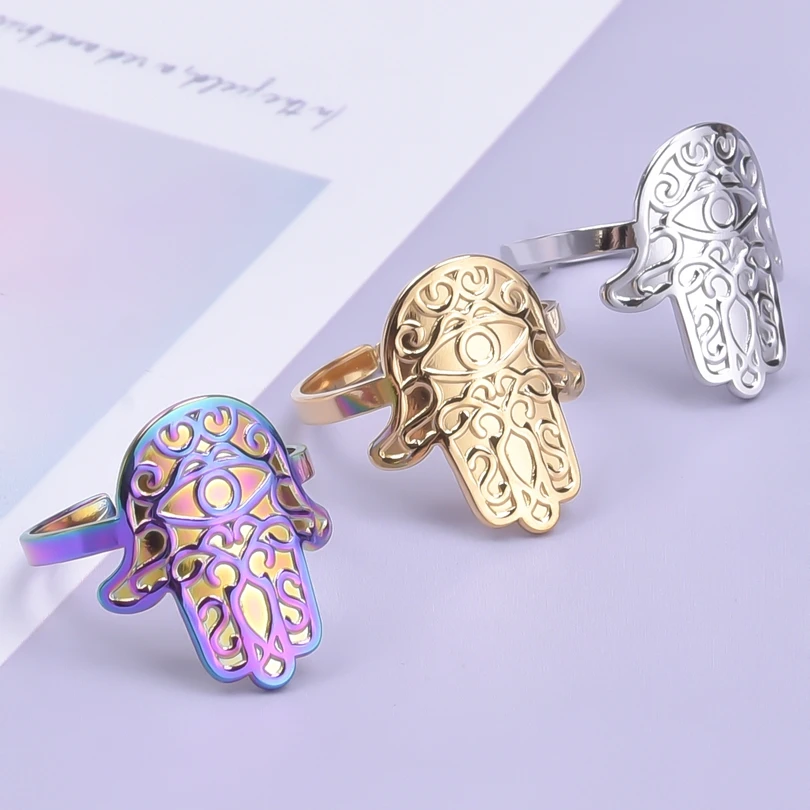 Vintage Fatima Hand Evil Eye Charm Ring Lucky Finger Jewelry Ethnic Stainless Steel Rings For Women Men Anillos Acero Inoxidable
Vintage Fatima Hand Evil Eye Charm Ring Lucky Finger Jewelry Ethnic Stainless Steel Rings For Women Men Anillos Acero Inoxidable