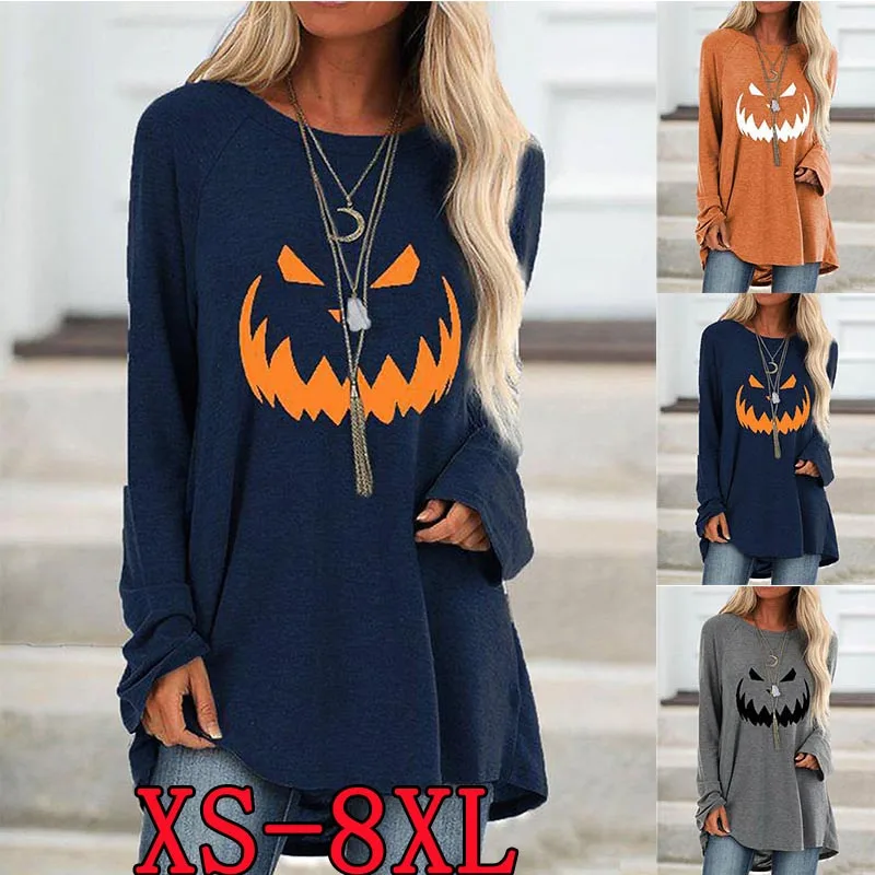 2022 Autumn Women's Halloween Pullover Painting T Shirt Long Sleeve Winter Tops Tee Shirt XS-8XL
2022 Autumn Women's Halloween Pullover Painting T Shirt Long Sleeve Winter Tops Tee Shirt XS-8XL