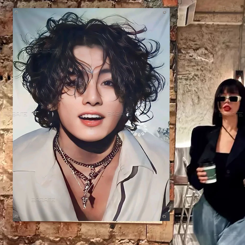 J_JungkookS Singer Advanced Printing Коммерческий рекламный флаг баннер для вечеринок