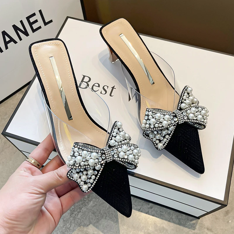 EOEODOIT Women Heels Slippers Summer Sandals Pointed Toe Transparent Pumps Slippers Slip-on Shoes 5 cm
EOEODOIT Women Heels Slippers Summer Sandals Pointed Toe Transparent Pumps Slippers Slip-on Shoes 5 cm