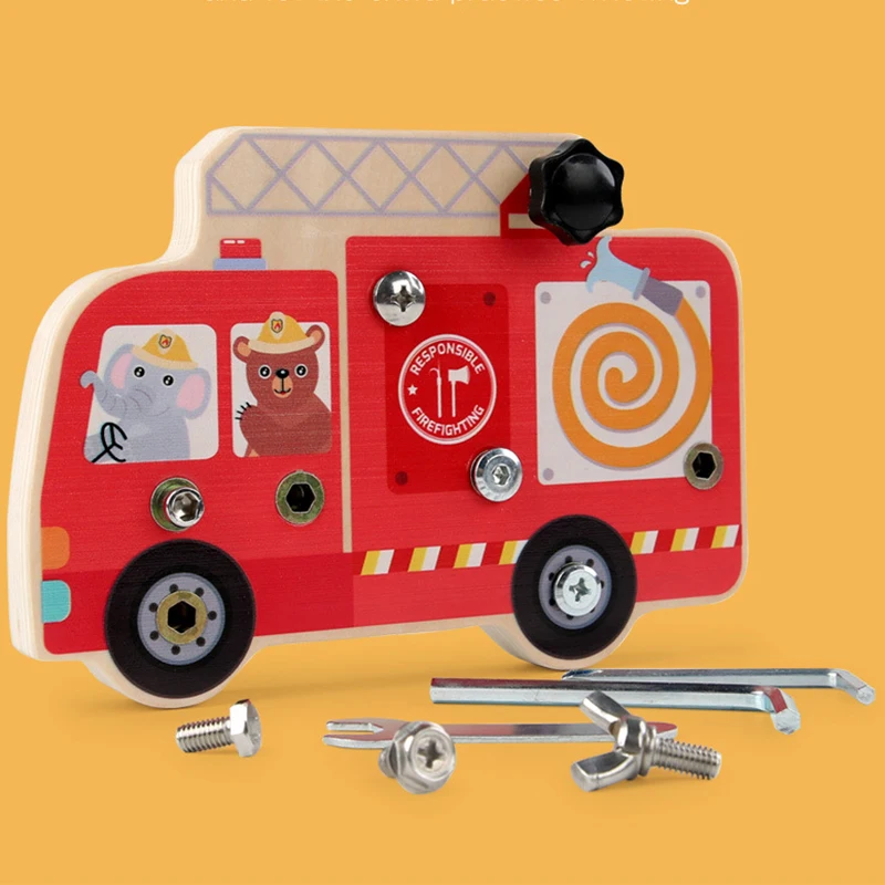 New Montessori Fire Truck Busy Board Screw Bolt Set Toys for 2 Year Preschool Juguetes Educational Toys For Children Kids Gifts
New Montessori Fire Truck Busy Board Screw Bolt Set Toys for 2 Year Preschool Juguetes Educational Toys For Children Kids Gifts
