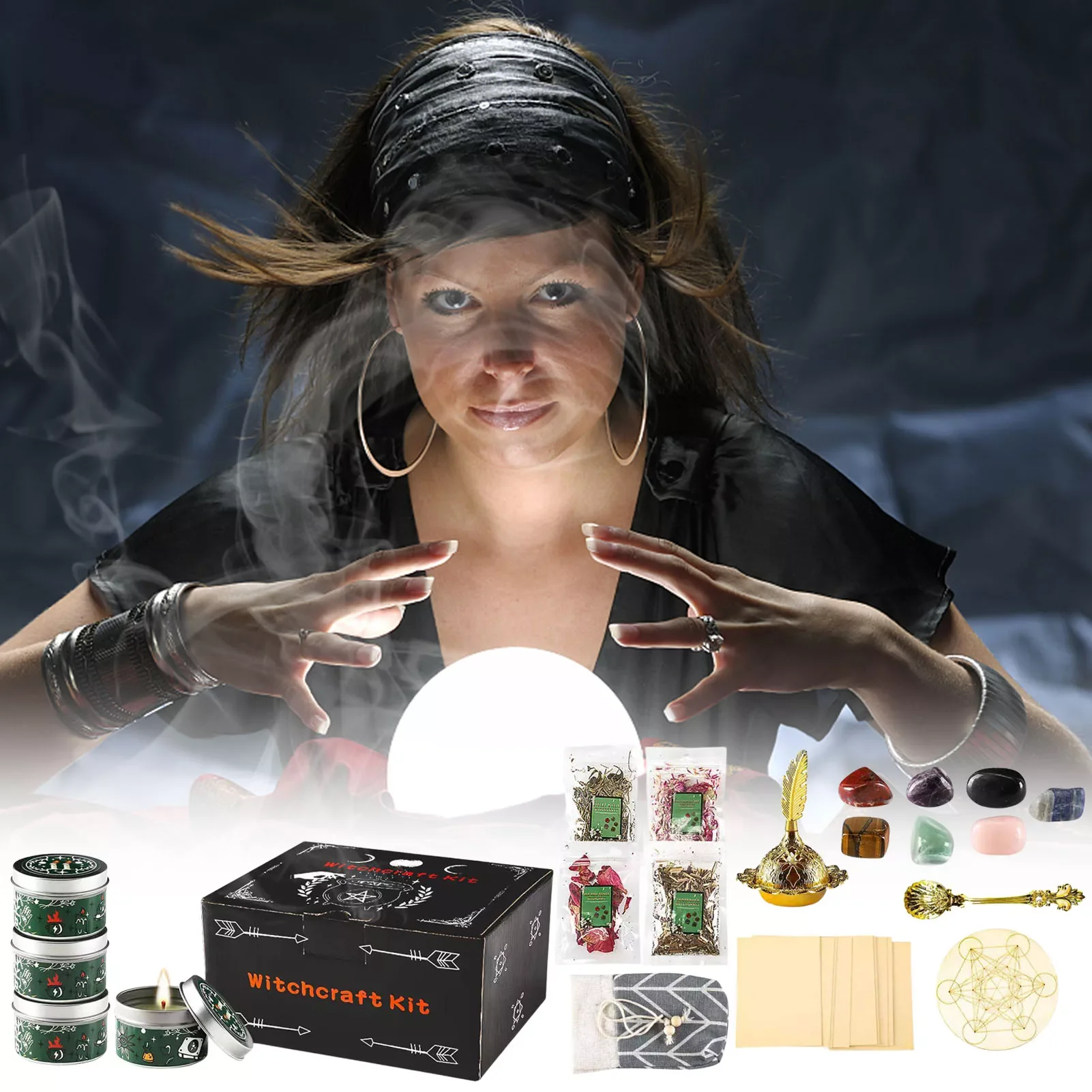 Witchcraft Kit Crystals Dried Herbs Candles Witch Tools Western Magic Atmosphere Arrangement Supplies Wiccan Supplies And Tools
Witchcraft Kit Crystals Dried Herbs Candles Witch Tools Western Magic Atmosphere Arrangement Supplies Wiccan Supplies And Tools