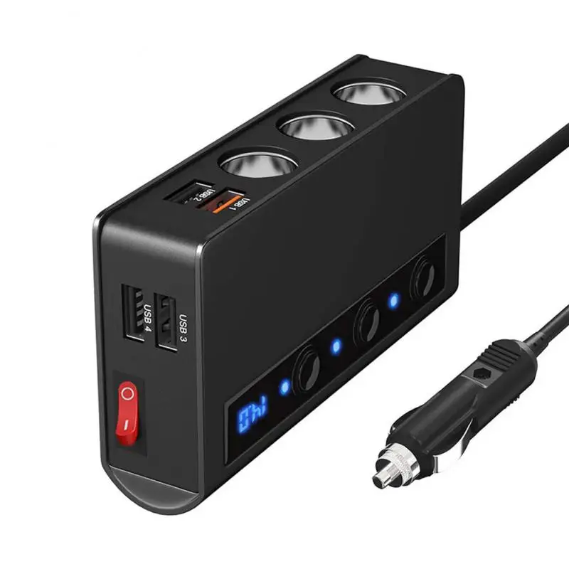 Car Charger Qc3.0 Fast Charge 4 Usb One For Three With Switch 180w High Power For Mobile Phone Car Accessories
Car Charger Qc3.0 Fast Charge 4 Usb One For Three With Switch 180w High Power For Mobile Phone Car Accessories