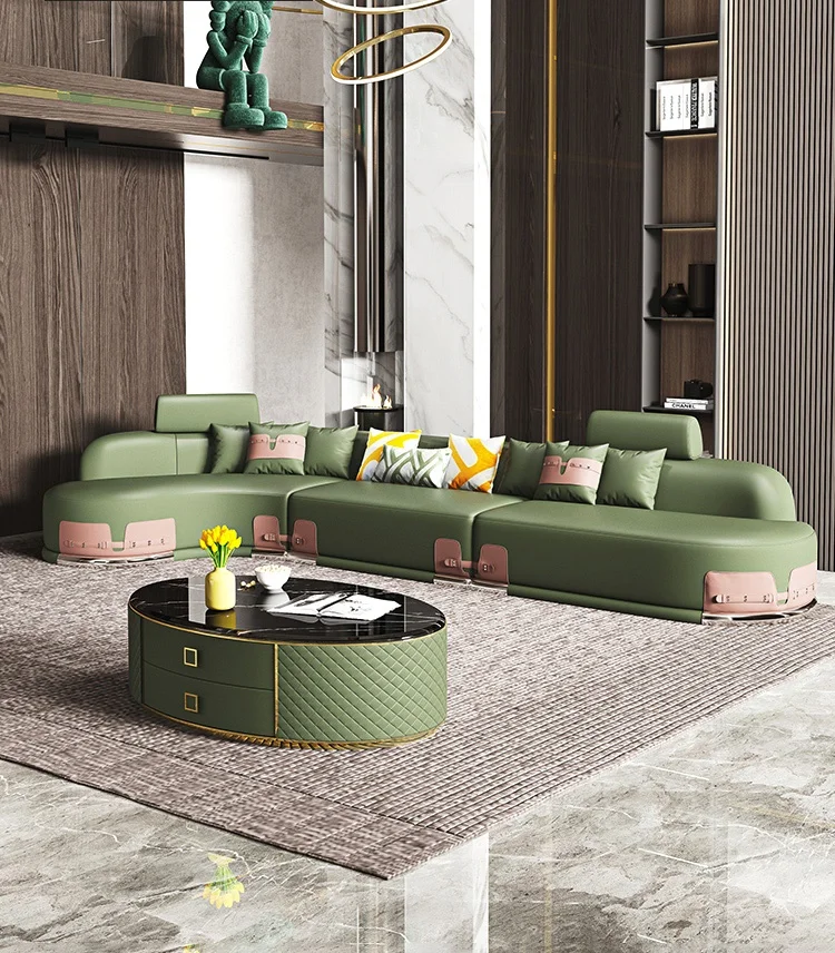 Italian style light luxury frosted leather sofa, leather top layer, curved designer living room, large family, imperial concubin
Italian style light luxury frosted leather sofa, leather top layer, curved designer living room, large family, imperial concubin