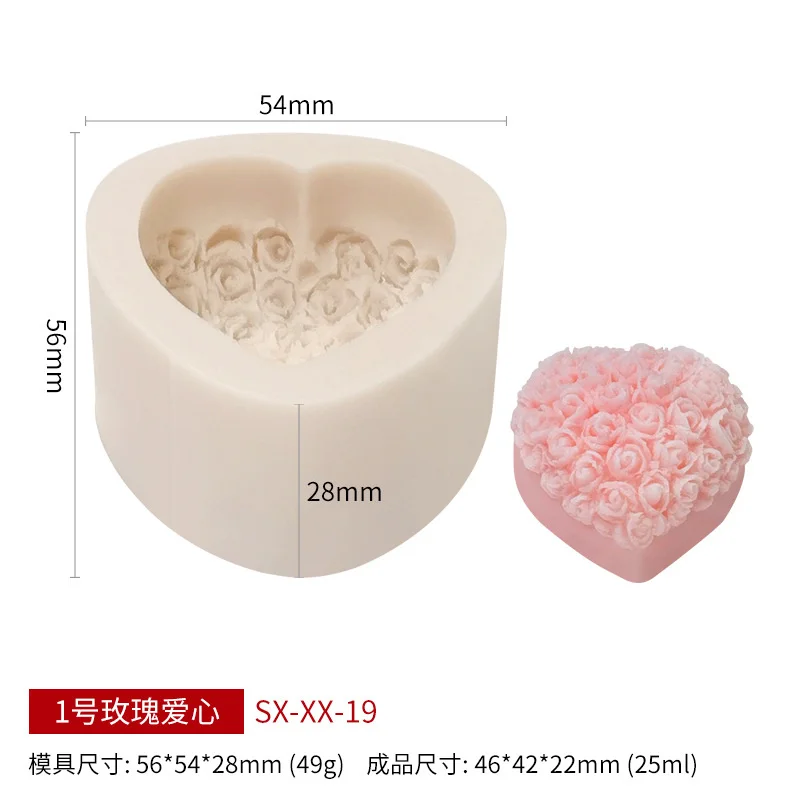 

3D Rose Flower Candle Mould for Aromatherapy candles Dinner Candle Making DIY Handmade Scented Soap Plaster Resin Silicone mold