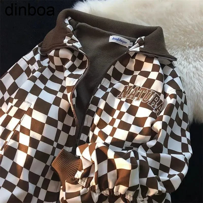 New Zip Up Sweatshirts Women High Street Vintage Plaid Daily Chic Oversized Sweatshirts American Zip Hoodie Classic All-matchtop
New Zip Up Sweatshirts Women High Street Vintage Plaid Daily Chic Oversized Sweatshirts American Zip Hoodie Classic All-matchtop