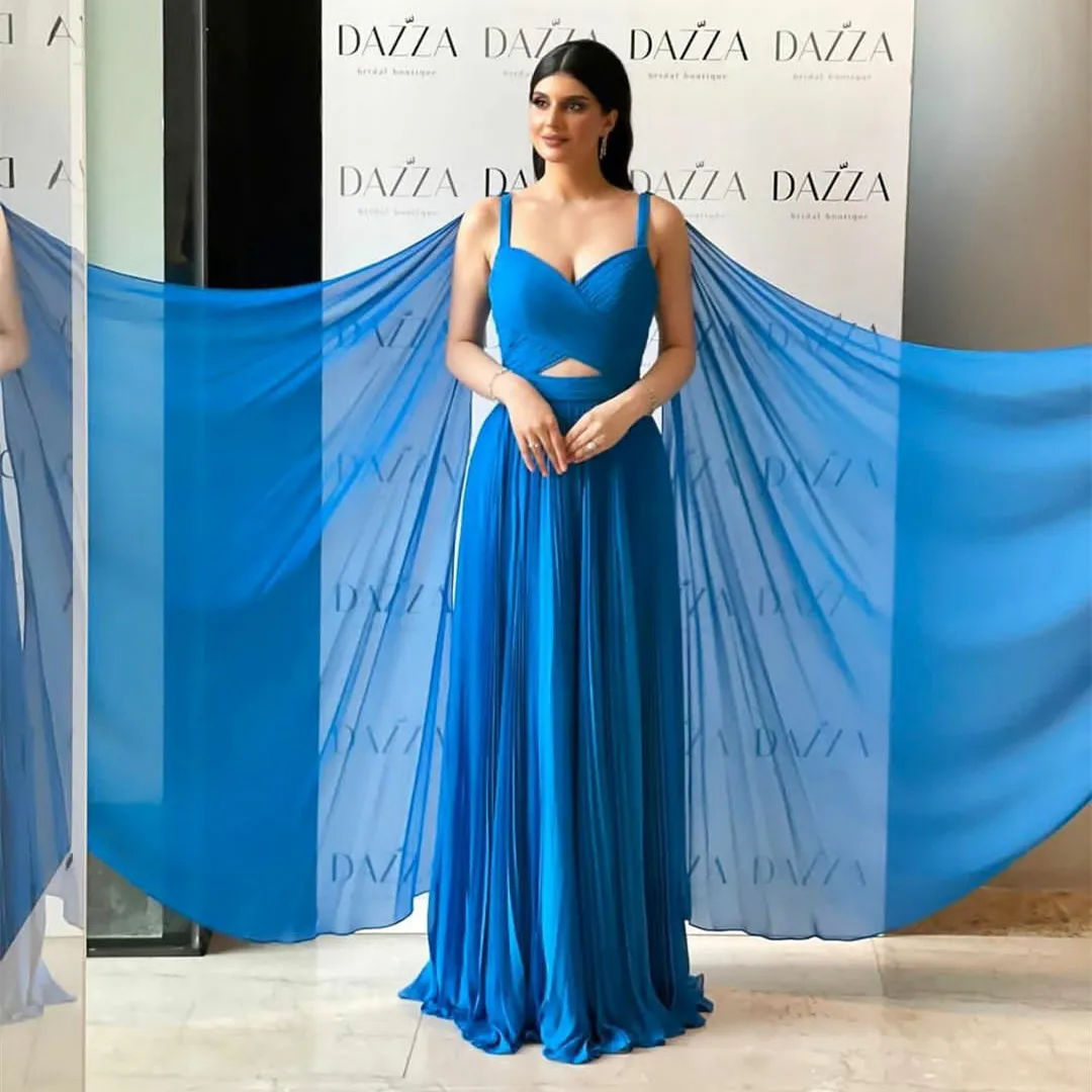 Sexy Long Prom Dress Blue V-Neck Evening Dresses With Front Cutout A-Line Floor Length Party Gowns Pleated فساتين السهرة
Sexy Long Prom Dress Blue V-Neck Evening Dresses With Front Cutout A-Line Floor Length Party Gowns Pleated فساتين السهرة
