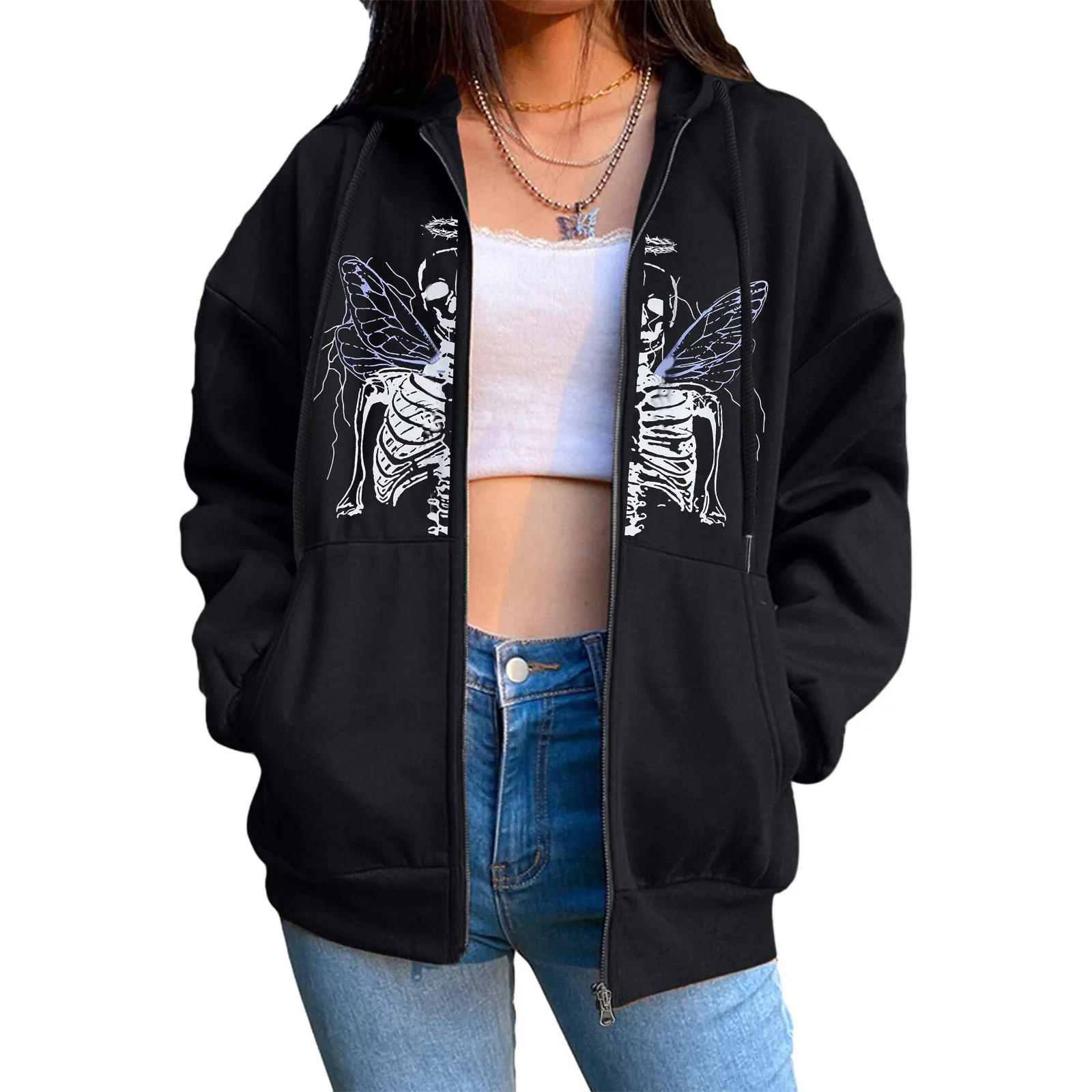 Womens Zip Hoodie Letters Sweatshirt Fleece Jacket with Pockets Long Sweatshirt Hoodies for Women Fashion Womens Clothing Winter
Womens Zip Hoodie Letters Sweatshirt Fleece Jacket with Pockets Long Sweatshirt Hoodies for Women Fashion Womens Clothing Winter