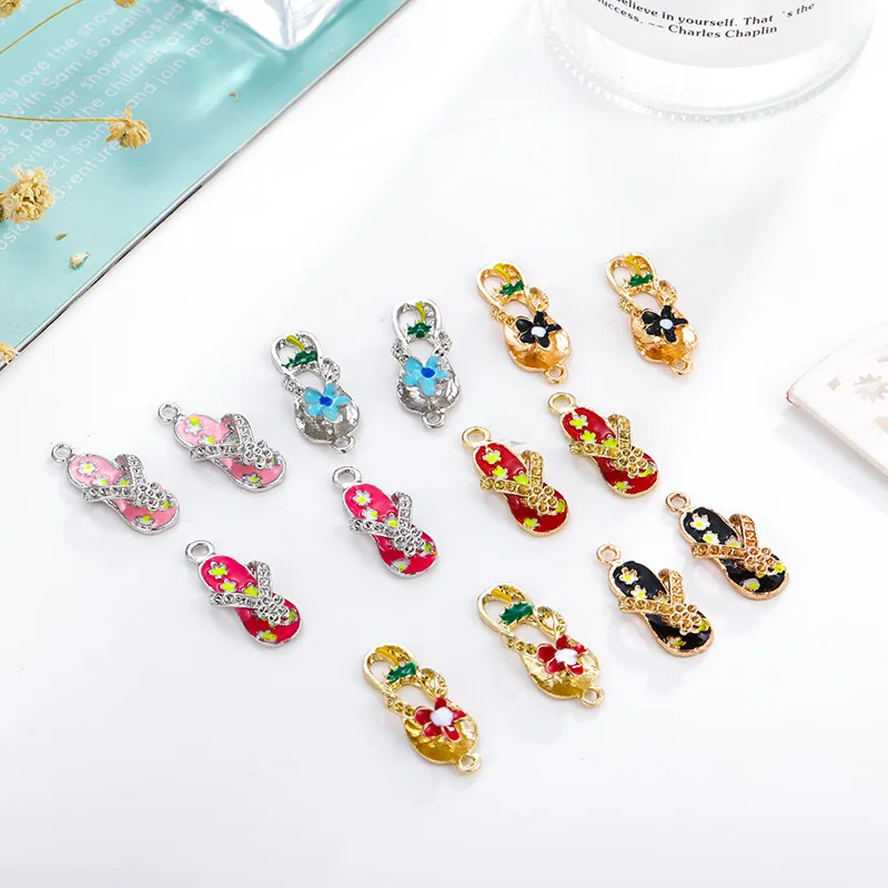 10Pcs Fashion Flower Flip Flops Alloy Charms Women Earring Necklace Enamel Pendant DIY Car Keychain Bracelet Hanging Accessories
10Pcs Fashion Flower Flip Flops Alloy Charms Women Earring Necklace Enamel Pendant DIY Car Keychain Bracelet Hanging Accessories