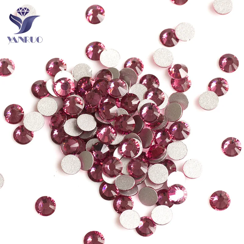 

2058NoHF Rose Glass Different Size 1440pcs Flatback Rhinestones DIY Crystals Beauty Decorations For Nail/Dress Accessories Gems