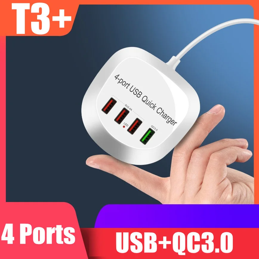 Зарядное устройство с 4 USB-портами, 36 Вт, 2,4 А 
Зарядное устройство с 4 USB-портами, 36 Вт, 2,4 А