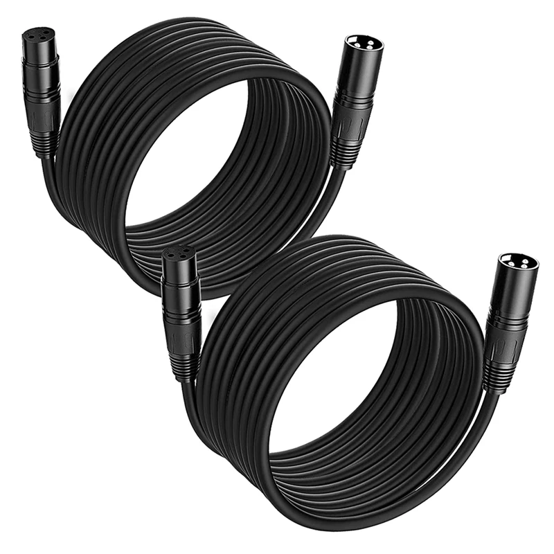 2 Pack XLR Microphone Cable 25Ft,XLR Male To XLR Female Balanced Mic Cord 3-Pin,Flexible DMX Cable For Microphone
2 Pack XLR Microphone Cable 25Ft,XLR Male To XLR Female Balanced Mic Cord 3-Pin,Flexible DMX Cable For Microphone