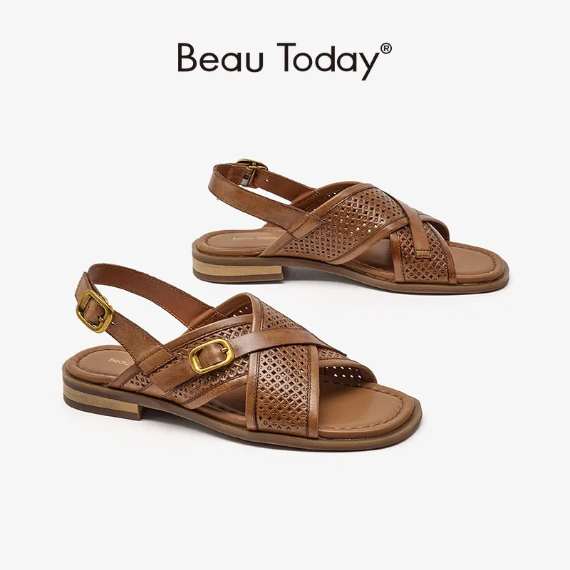 BeauToday Flats Snadals Women Square Heel Open Toe Slingback Hollow-Out Buckle Back Strap Casual Summer Ladies Shoes 32397
BeauToday Flats Snadals Women Square Heel Open Toe Slingback Hollow-Out Buckle Back Strap Casual Summer Ladies Shoes 32397