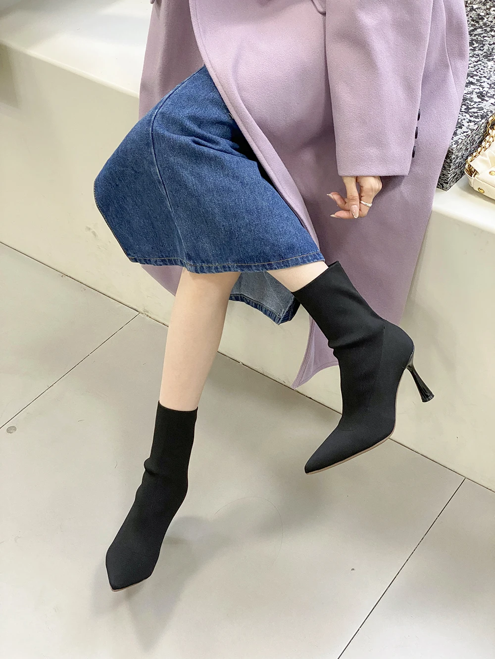 Black Beige Women Mid Claf Boots Knitting Sock Botas Thin High Heels Slip On Stretch Shoes Winter Autumn Pointed Toe Ankle Botas
Black Beige Women Mid Claf Boots Knitting Sock Botas Thin High Heels Slip On Stretch Shoes Winter Autumn Pointed Toe Ankle Botas