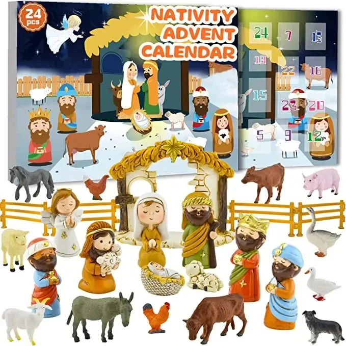 24Days Christmas Countdown Calendar Gift Box Nativity Scene Advent Calendar Jesus Nativity Figurine Model Christmas Decorations
24Days Christmas Countdown Calendar Gift Box Nativity Scene Advent Calendar Jesus Nativity Figurine Model Christmas Decorations