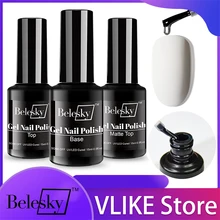 Belesky Gel Nail Polish Top Coat Nude All Seasons Skin Tones Soak Off LED Gel Nail Kit Manicure DIY Nail Art Home Salon Gifts