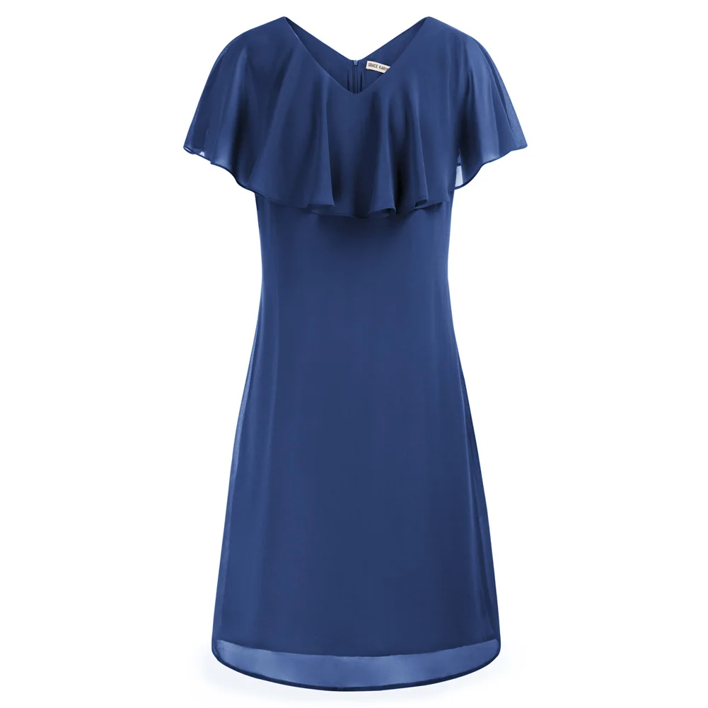 GK Summer Dress For Women Summer Cape Sleeve Chiffon Dress V-Neck V-Back Knee Length Fashion Casual A-Line Dress 2022
GK Summer Dress For Women Summer Cape Sleeve Chiffon Dress V-Neck V-Back Knee Length Fashion Casual A-Line Dress 2022