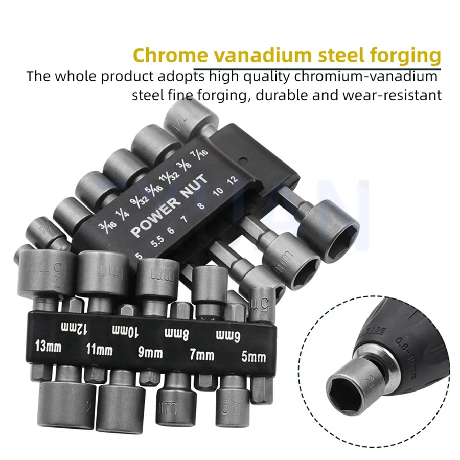 10mm Power Nut Driver Drill Bit Set 5-12mm Hexagonal Shank Hex Nut Socket 1/4" Screw Metric Driver Tool Set Adapter Drill Bit
10mm Power Nut Driver Drill Bit Set 5-12mm Hexagonal Shank Hex Nut Socket 1/4" Screw Metric Driver Tool Set Adapter Drill Bit