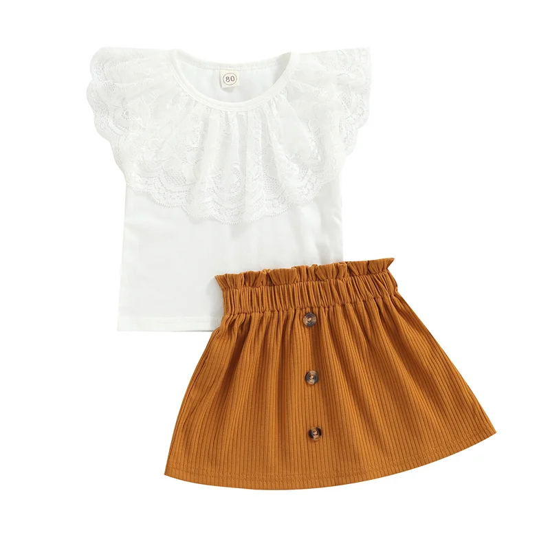 Toddler Kids Casual Skirt Suit Summer Floral Lace Ruffles Sleeveless Tops+Ruched Mini Skirts for Baby Girls Clothing Set 2Pcs
Toddler Kids Casual Skirt Suit Summer Floral Lace Ruffles Sleeveless Tops+Ruched Mini Skirts for Baby Girls Clothing Set 2Pcs