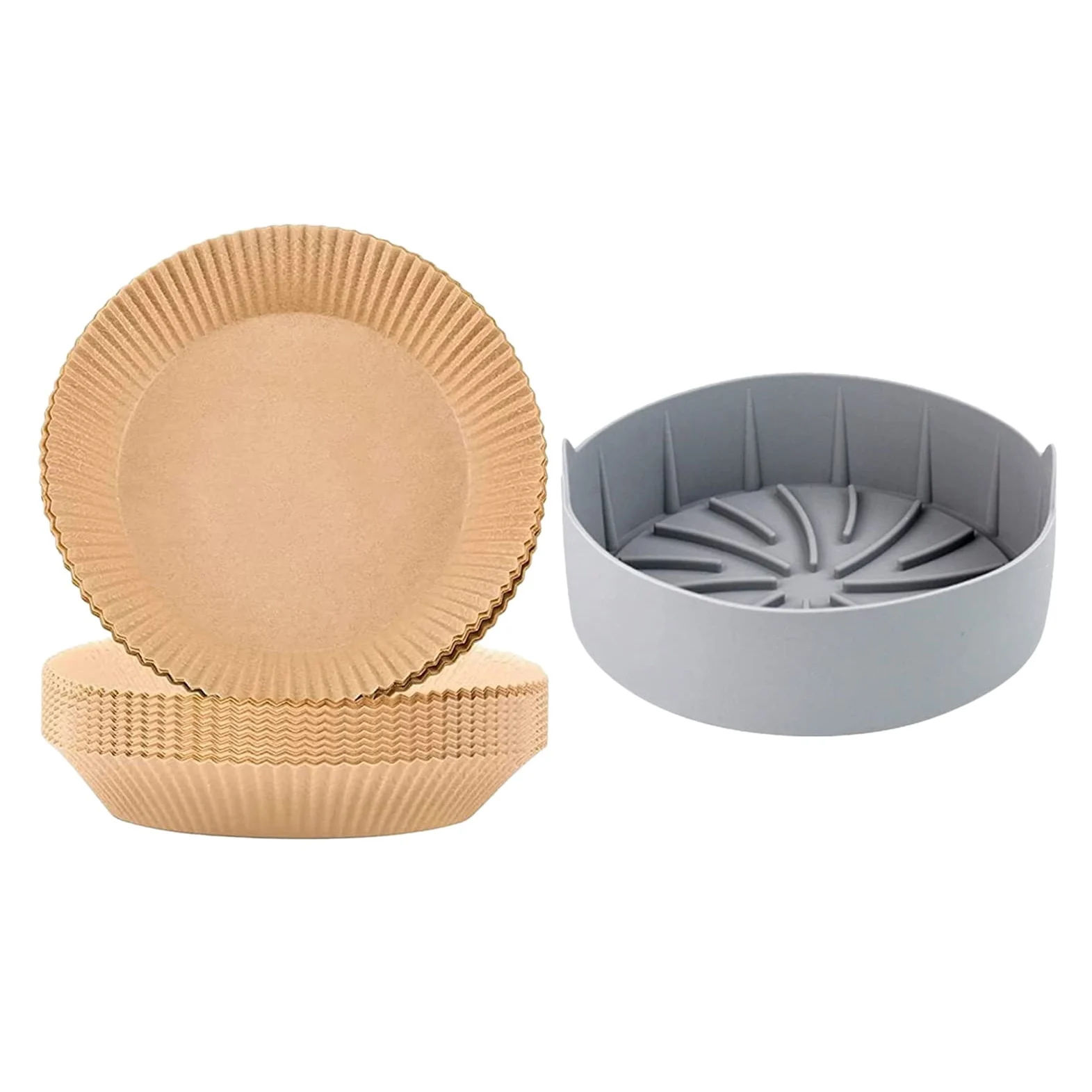 51 Pcs Air Fryer Silicone Pot And Air Fryer Disposable Paper Liner Non-Stick Baking Paper Set For Air Fryer Microwave
51 Pcs Air Fryer Silicone Pot And Air Fryer Disposable Paper Liner Non-Stick Baking Paper Set For Air Fryer Microwave