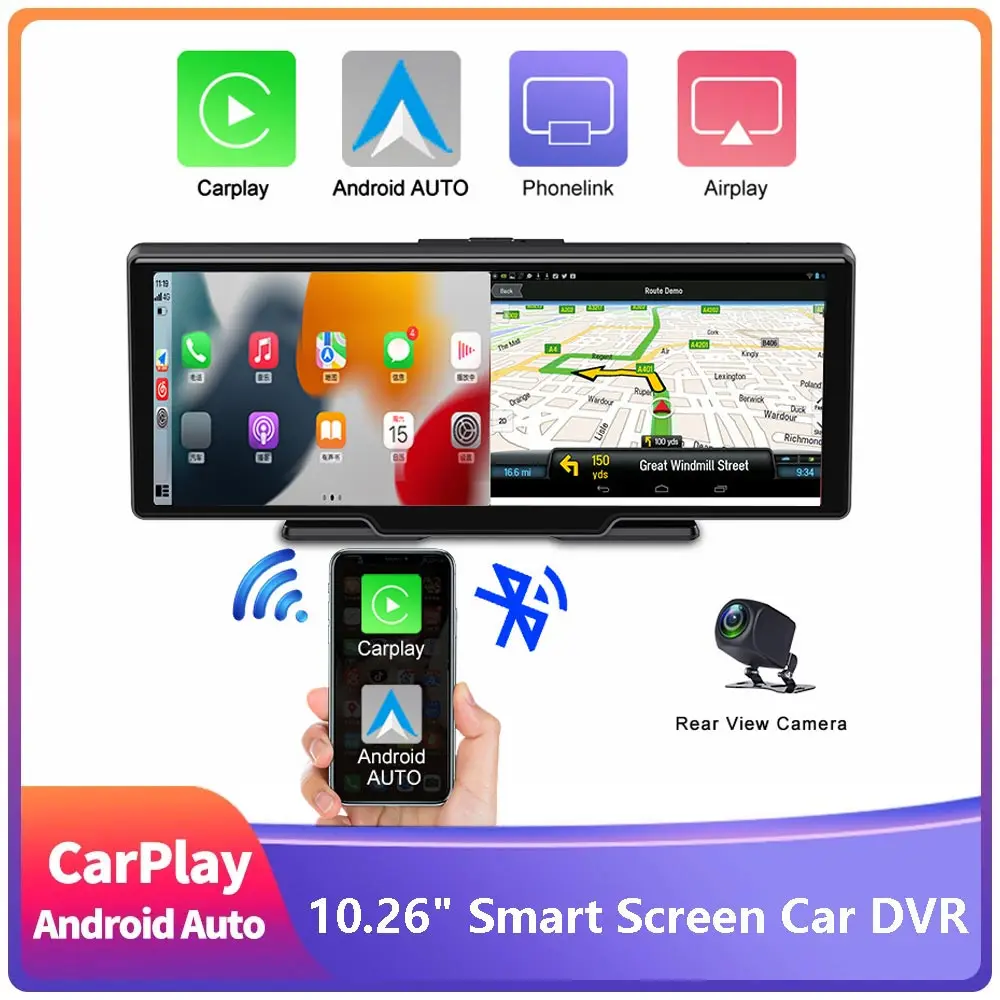 Dash Cam 4K 2160P Car Mirror Video Recording Carplay & Android Auto Wireless Connection WiFi GPS Navigation Dashboard Car DVRs
Dash Cam 4K 2160P Car Mirror Video Recording Carplay & Android Auto Wireless Connection WiFi GPS Navigation Dashboard Car DVRs