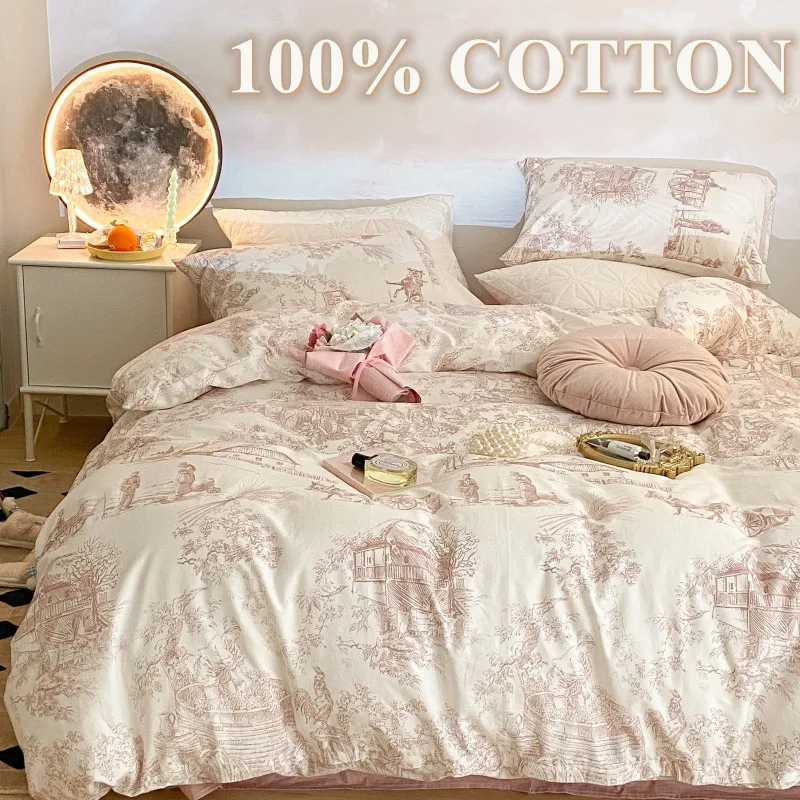 Bonenjoy 100% Cotton Bed Linen Set 이불세트 Landscape Painting Bedsheets Sets with Pillowcase Single/Queen size Bedding for Home
Bonenjoy 100% Cotton Bed Linen Set 이불세트 Landscape Painting Bedsheets Sets with Pillowcase Single/Queen size Bedding for Home