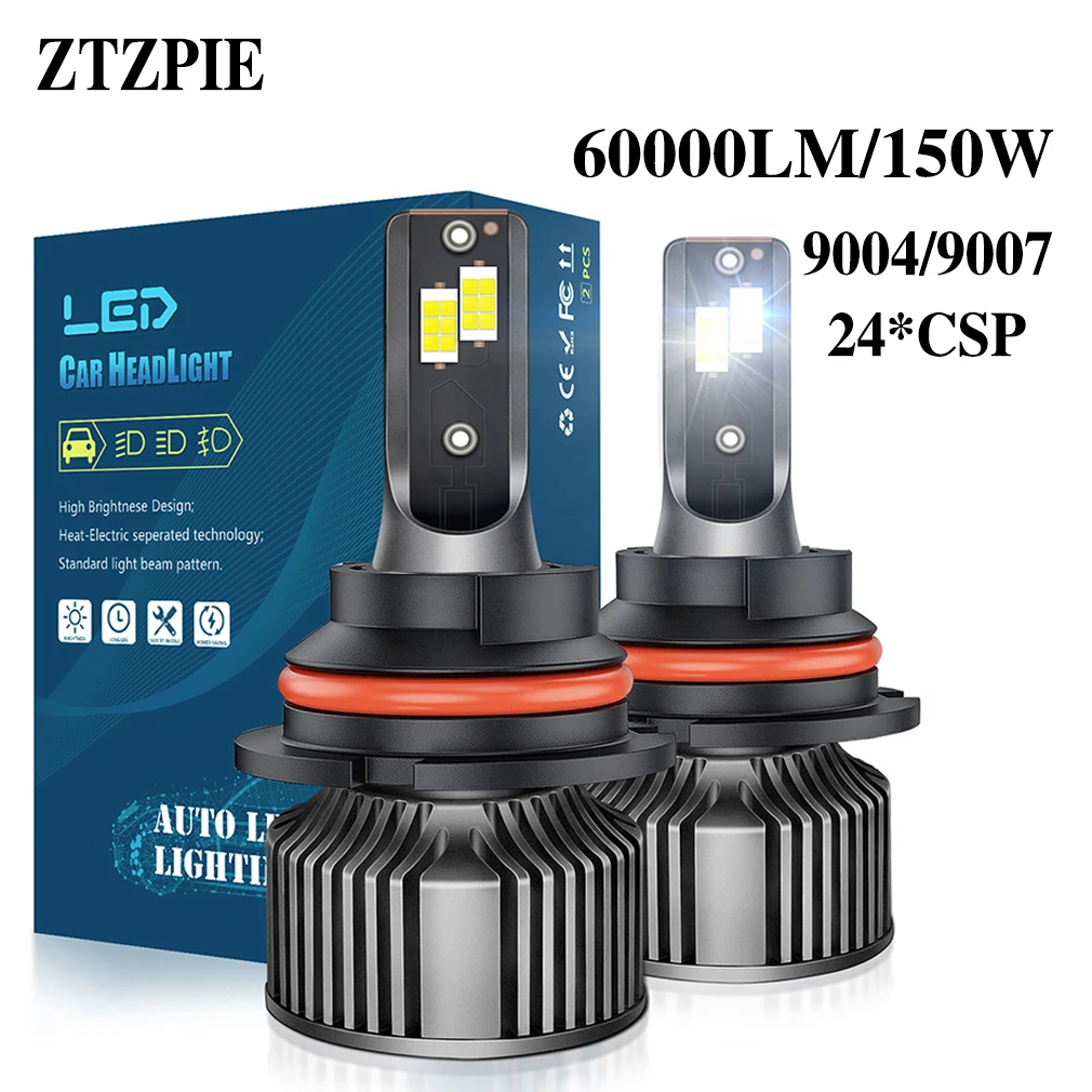 ZTZPIE 6000k 9007/HB5 Hi/Lo 9004/HB1 Hi/Lo H13 Bulb Led Lamp CSP 3570 High-poweful Car Headlight Fog Light 150W 60000LM 12V 2PCS
ZTZPIE 6000k 9007/HB5 Hi/Lo 9004/HB1 Hi/Lo H13 Bulb Led Lamp CSP 3570 High-poweful Car Headlight Fog Light 150W 60000LM 12V 2PCS