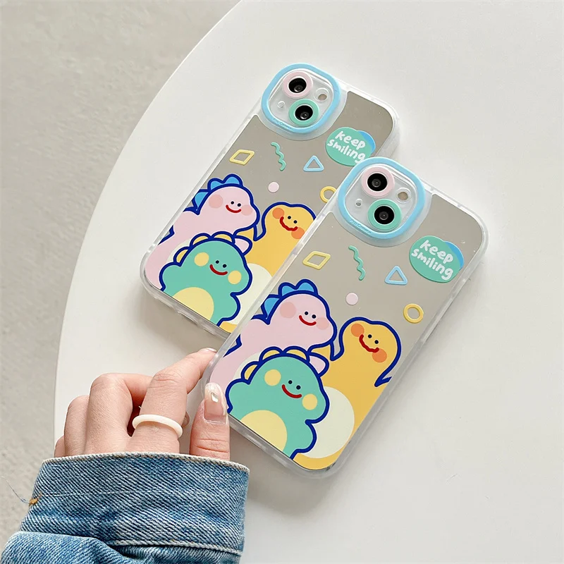 Luxury Cute Mirror Cartoon Little Dinosaur Phone Case For Iphone 13 12 Pro 11 XS Max XR X Soft Protective Shockproof Back Cover
Luxury Cute Mirror Cartoon Little Dinosaur Phone Case For Iphone 13 12 Pro 11 XS Max XR X Soft Protective Shockproof Back Cover