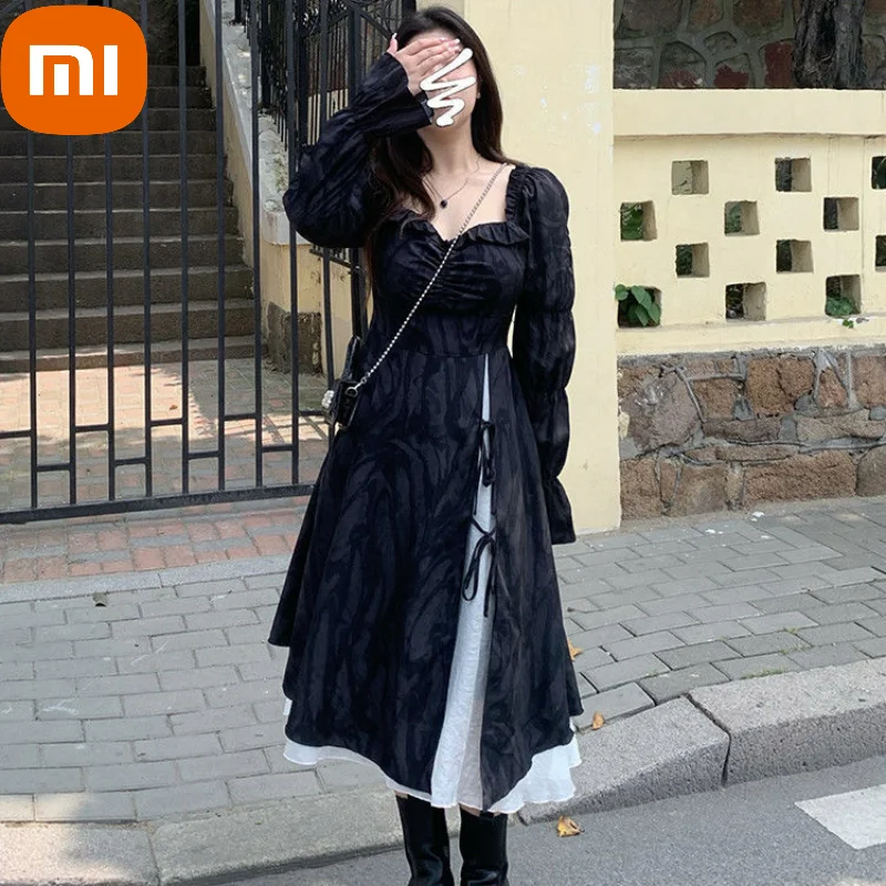Xiaomi Black Goth Midi Dress Women Long Sleeve Bandage Patchwork Dresses Sexy Kawaii Ruffle Puff Sleeve Streetwear High Street
Xiaomi Black Goth Midi Dress Women Long Sleeve Bandage Patchwork Dresses Sexy Kawaii Ruffle Puff Sleeve Streetwear High Street