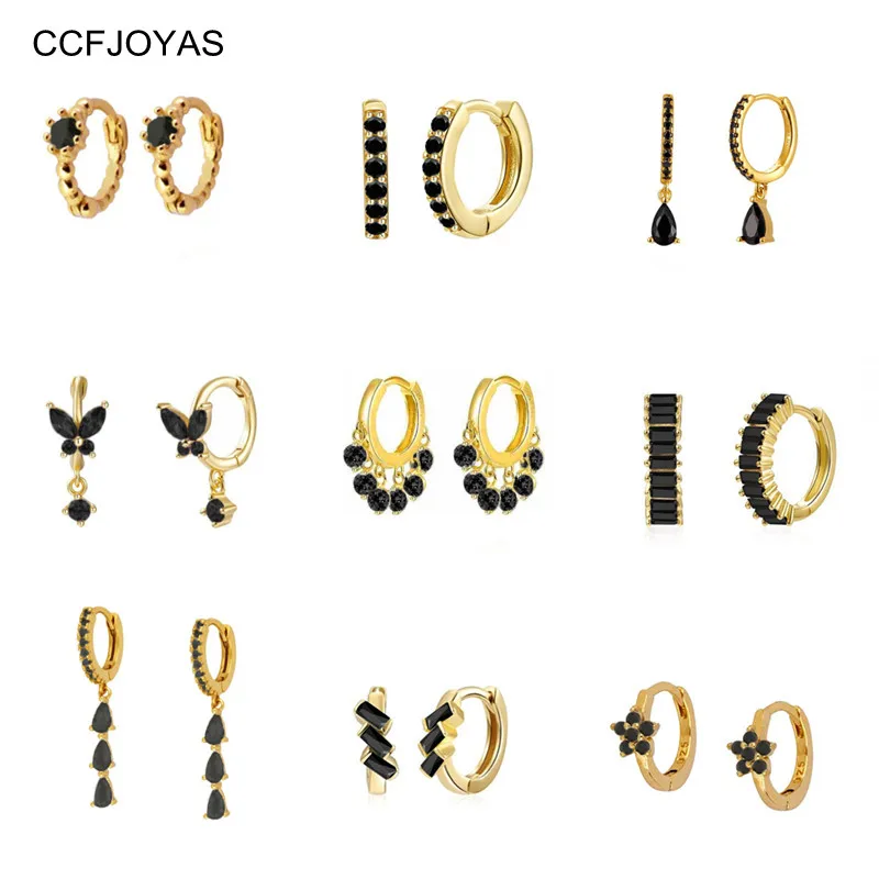 CCFJOYA 925 Silver Earrings for Women Huggies Black Zircon Prevent Allergy Circle Earrings Fine Jewelry Pendientes Plata
CCFJOYA 925 Silver Earrings for Women Huggies Black Zircon Prevent Allergy Circle Earrings Fine Jewelry Pendientes Plata