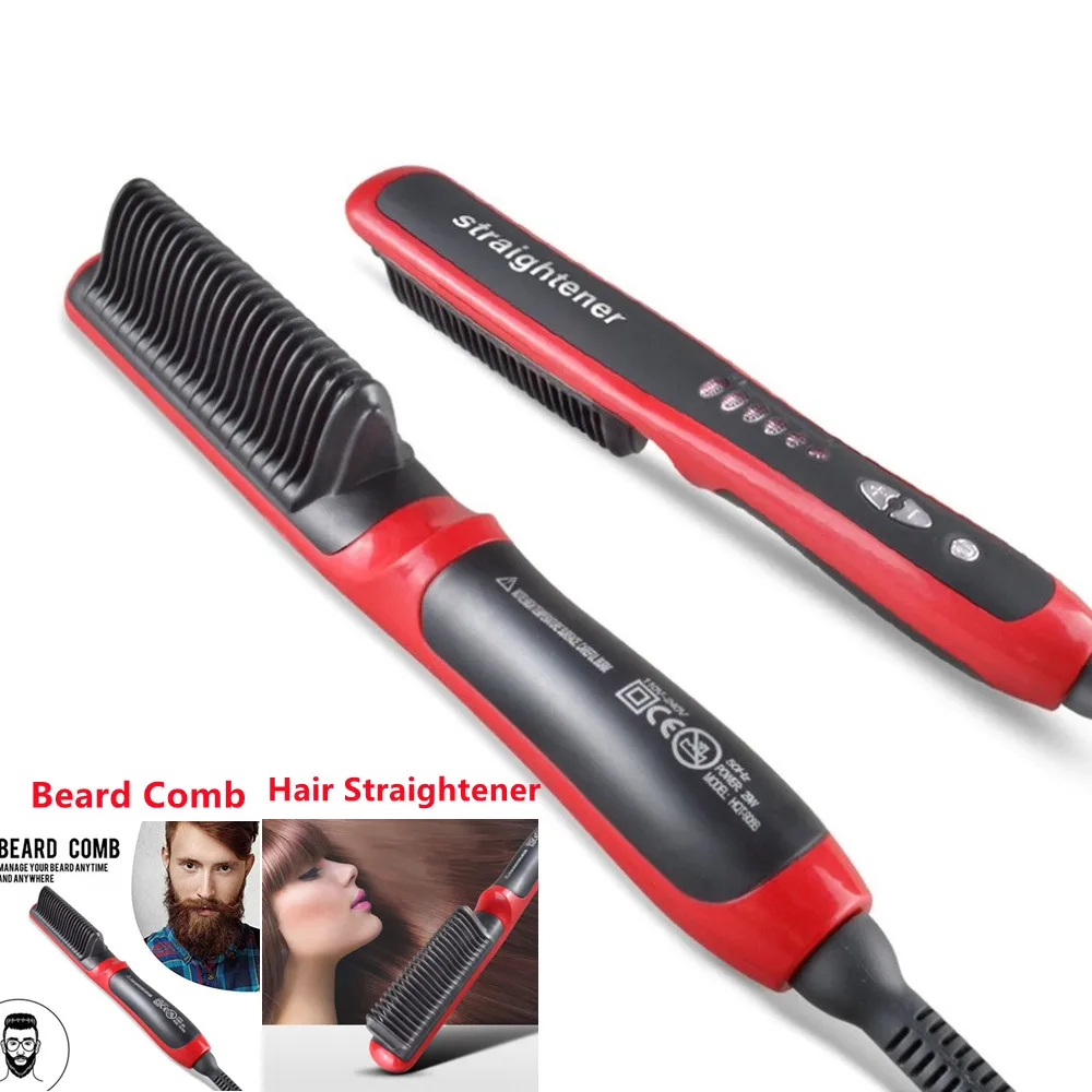 

Выпрямитель для волос 2022 прочная электрическая расческа для прямых волос щетка для бороды нагреваемая керамическая щетка для выпрямления ...