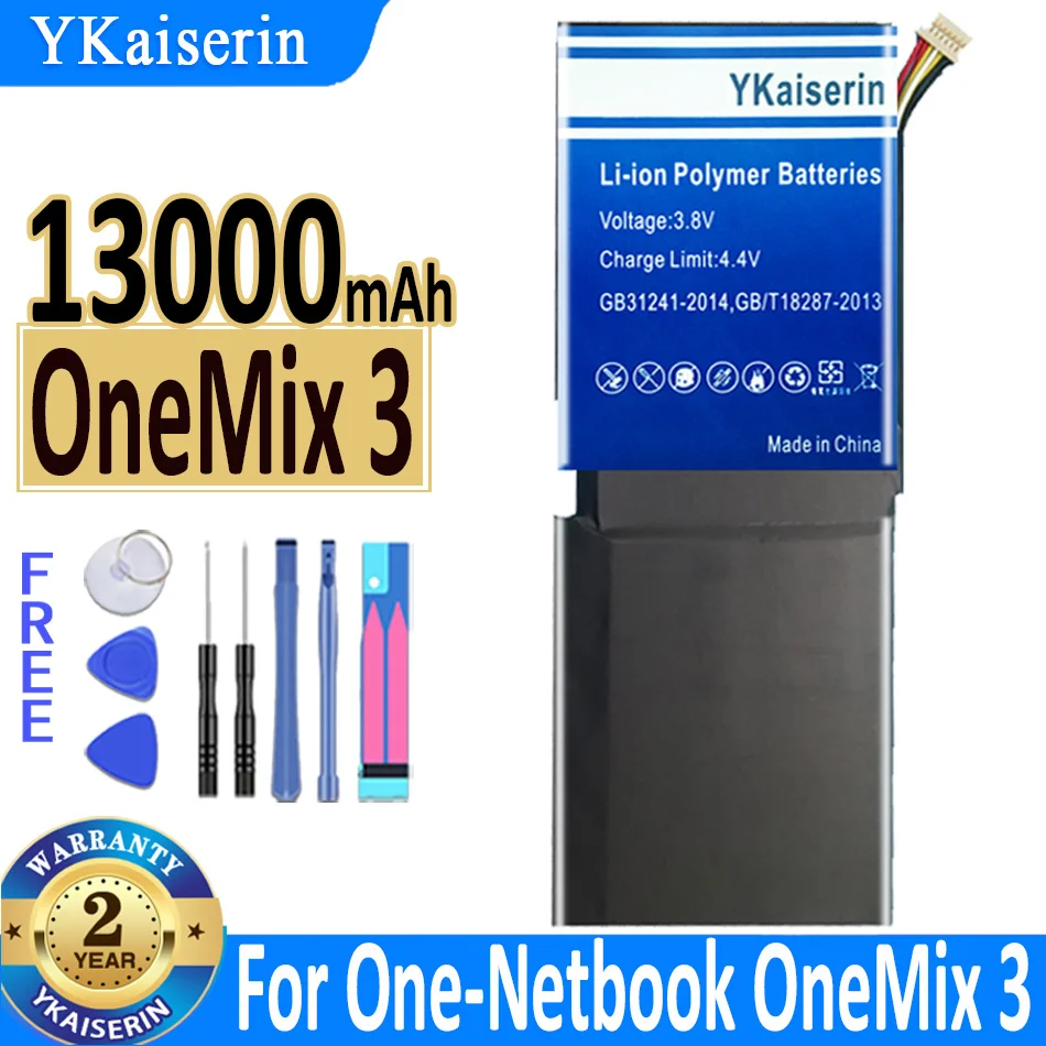 

YKaiserin Battery OneMix 3 13000mAh Battery For One-Netbook OneMix3 Batteries Bateria + Free Tools
