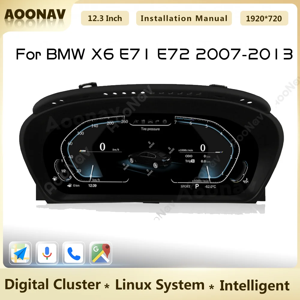 Новейший автомобильный цифровой кластер Linux для BMW X6 E71 E72 2007-2013, умный Автомобильный спидометр, приборная панель, виртуальный дисплей
Новейший автомобильный цифровой кластер Linux для BMW X6 E71 E72 2007-2013, умный Автомобильный спидометр, приборная панель, виртуальный дисплей