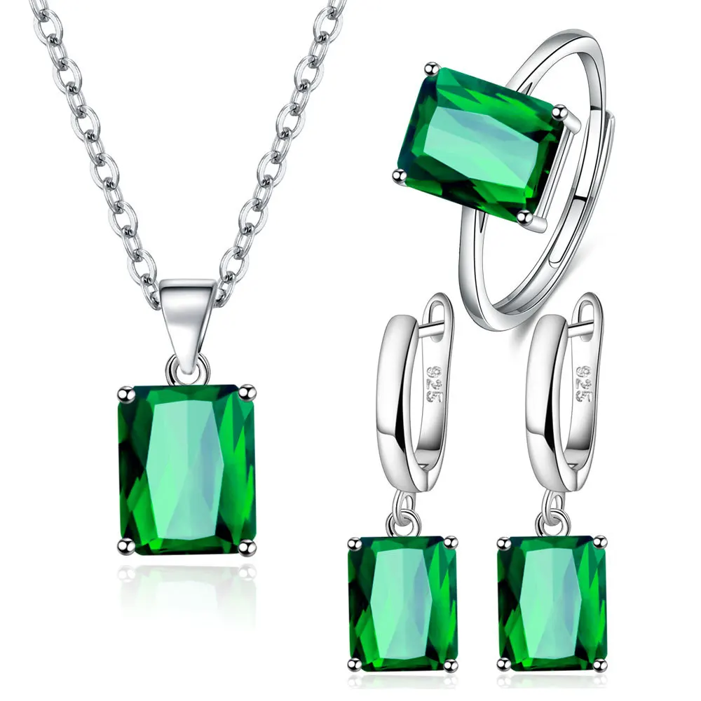 925 Sterling Silver Ring Earrings Necklace For Women Rectangle Geometry Zircon Wedding Elegant Jewelry Sets Free Shipping Items
925 Sterling Silver Ring Earrings Necklace For Women Rectangle Geometry Zircon Wedding Elegant Jewelry Sets Free Shipping Items