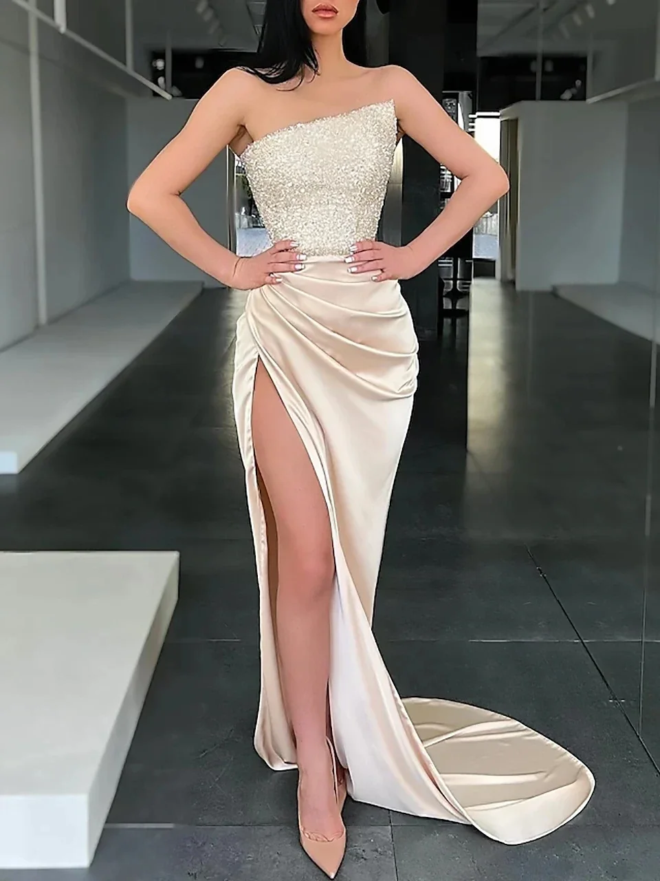 New Green Sexy Mermaid/Trumpet Beading Sequins Satin Prom Dresses For Women Evening Wedding Party Gowns Sparkly
New Green Sexy Mermaid/Trumpet Beading Sequins Satin Prom Dresses For Women Evening Wedding Party Gowns Sparkly