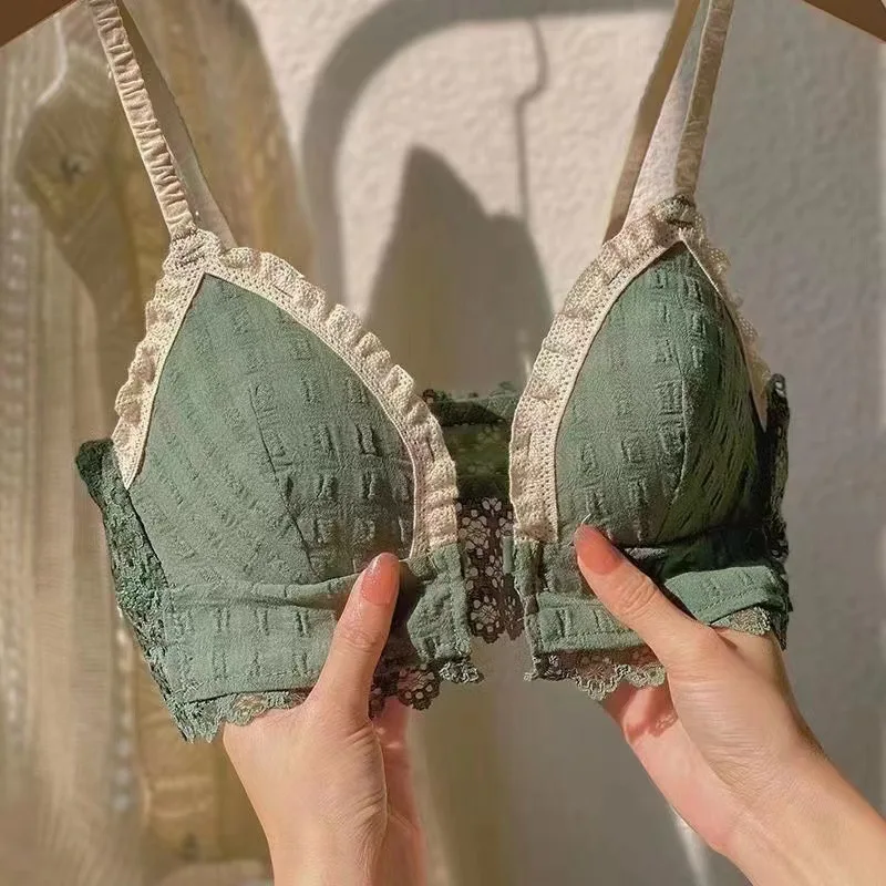Japan Korean Front Closure Girls Sweet Lace Bra Wire Free Comfortable Underwear Women Seamless Breathable Lingerie Female Bras
Japan Korean Front Closure Girls Sweet Lace Bra Wire Free Comfortable Underwear Women Seamless Breathable Lingerie Female Bras