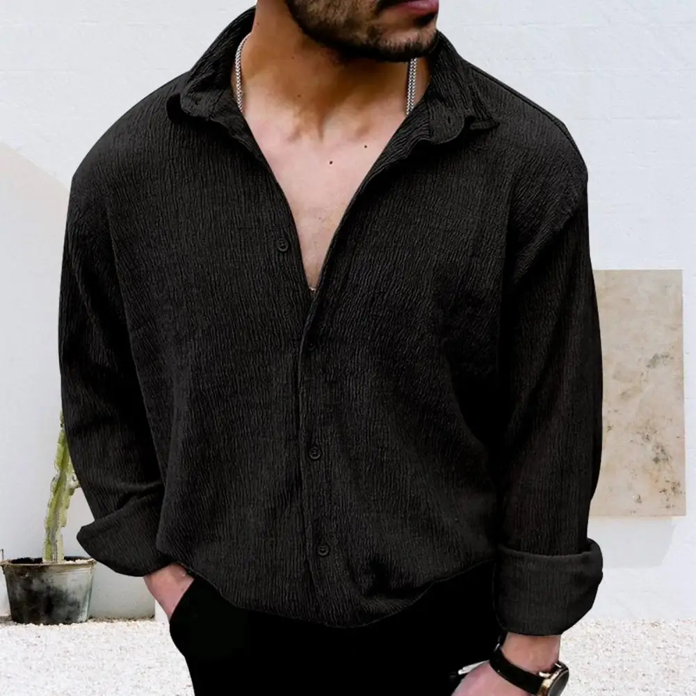 Daily Shirt Breathable Soft Men's Spring Shirt Simple Style Long Sleeve Mid Length Single-breasted Solid Color Turn-down Collar
Daily Shirt Breathable Soft Men's Spring Shirt Simple Style Long Sleeve Mid Length Single-breasted Solid Color Turn-down Collar